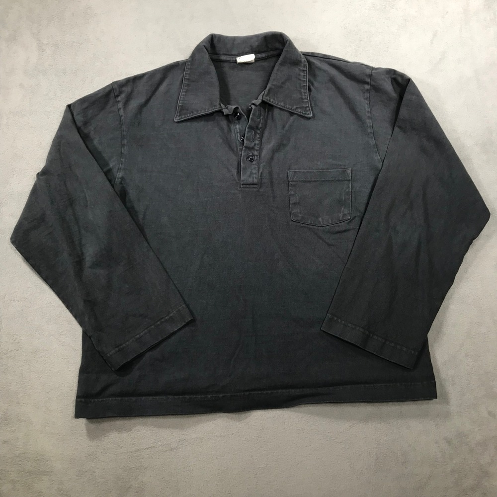 Everybody.World Long Sleeve Polo Shirt Women Size M Black Reclaimed Cotton